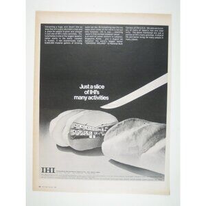 Vintage 1968 IHI Print Advertisement Slice Bread Knife AD Industrial Activities